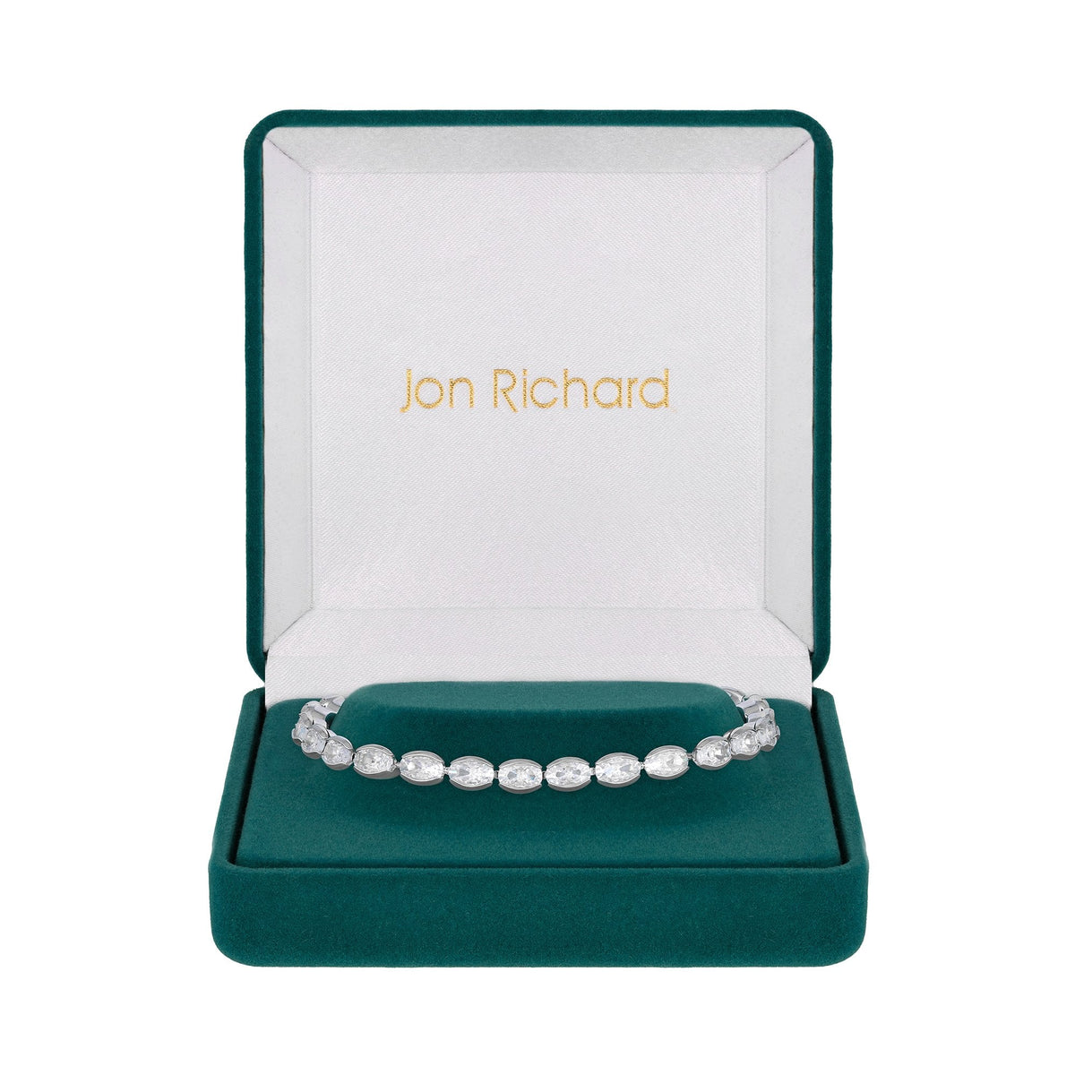 Jon Richard Rhodium Plated And Cubic Zirconia Tennis Bracelet - Gift Boxed