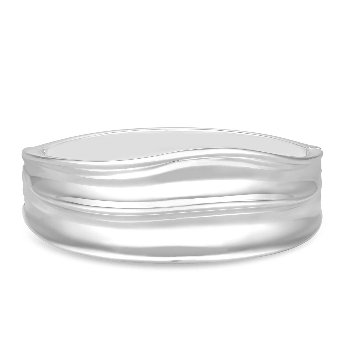 Inicio Recycled Sterling Silver Plated Polished Bangle Bracelet - Gift Pouch