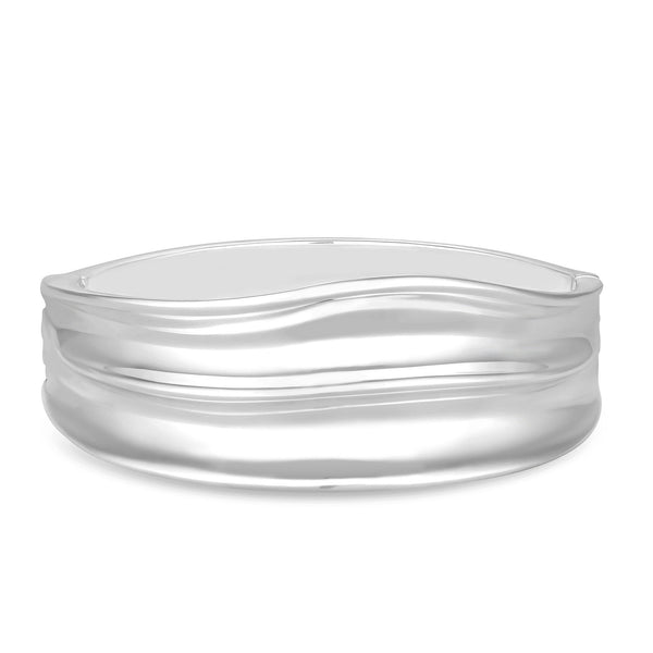Inicio Recycled Sterling Silver Plated Polished Bangle Bracelet - Gift Pouch