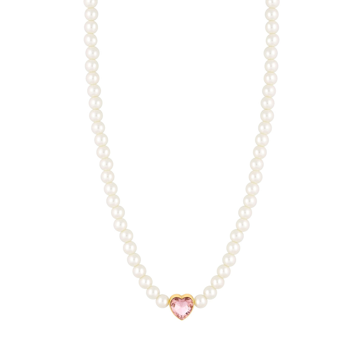 Lipsy Pearl Pink Heart Choker Necklace - Gift Boxed