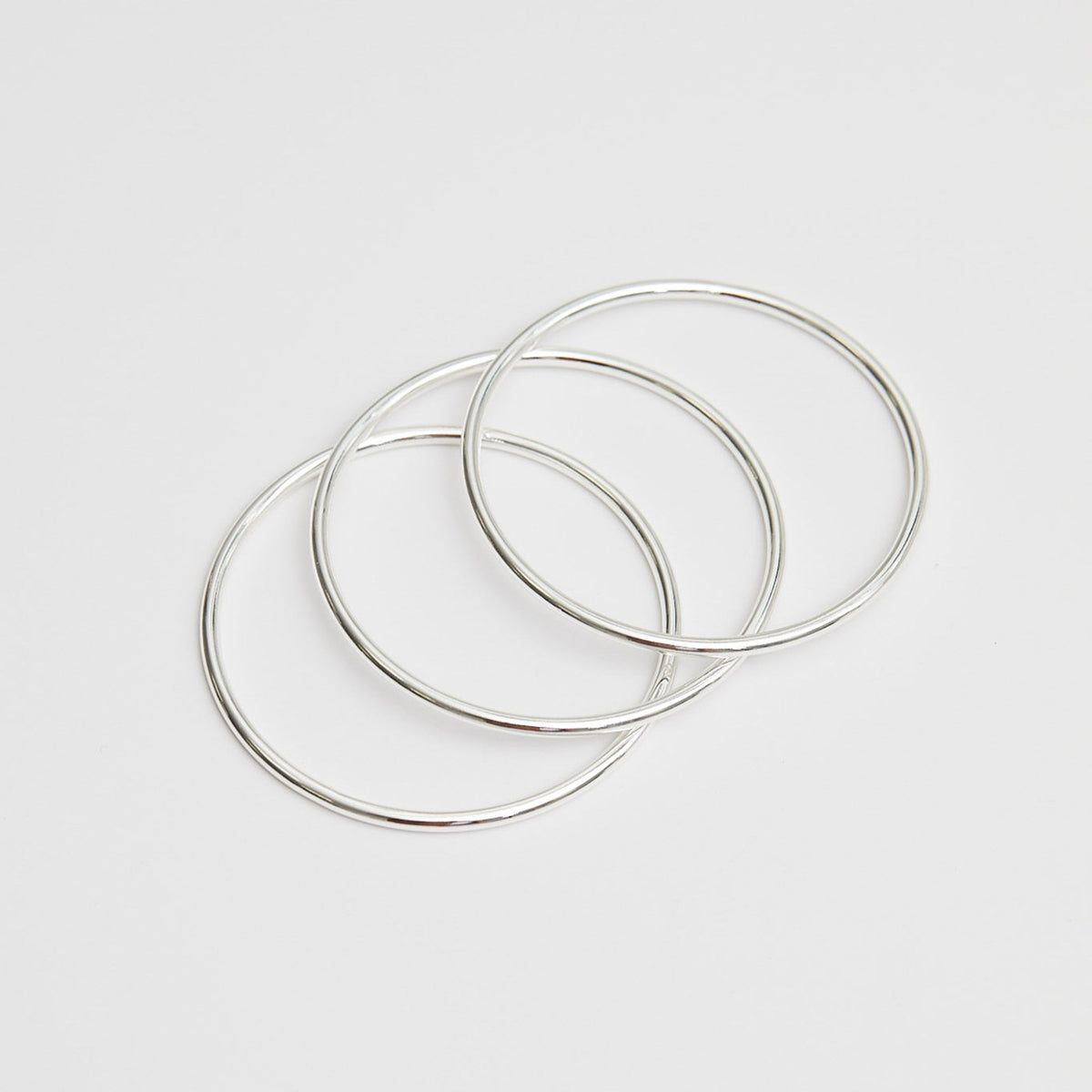 Jon Richard Silver Plated Polished Bangle Bracelets - Pack of 3