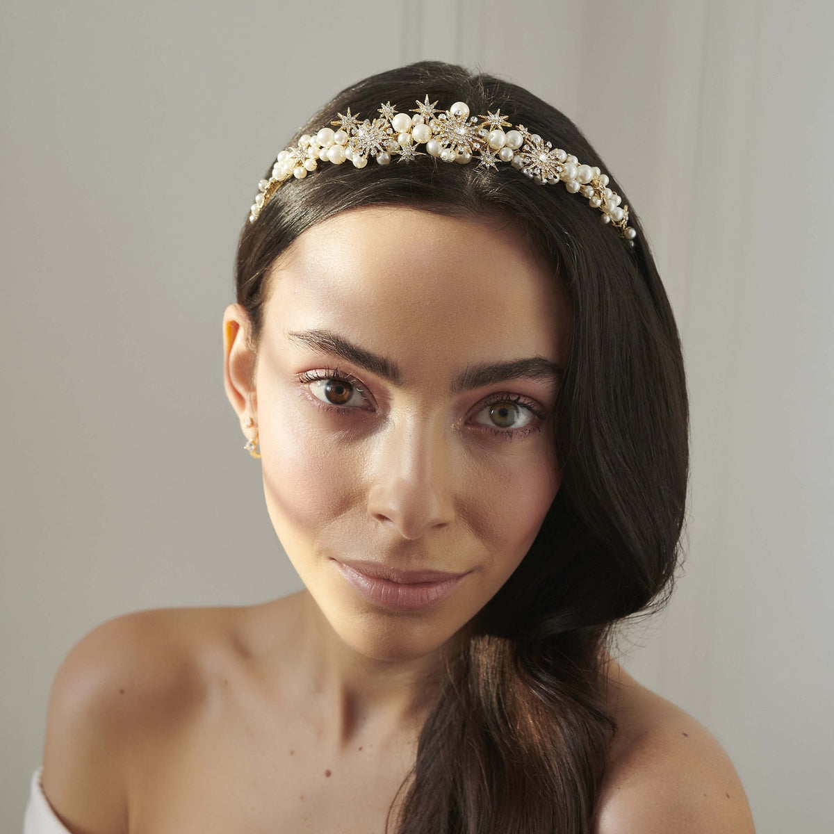 Jon Richard Gold Star And Pearl Tiara - Gift Pouch