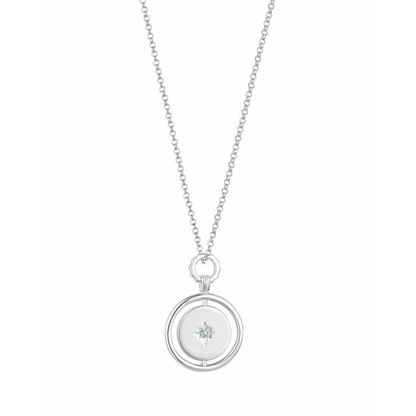 Simply Silver Sterling Silver 925 Star Coin Pendant Necklace