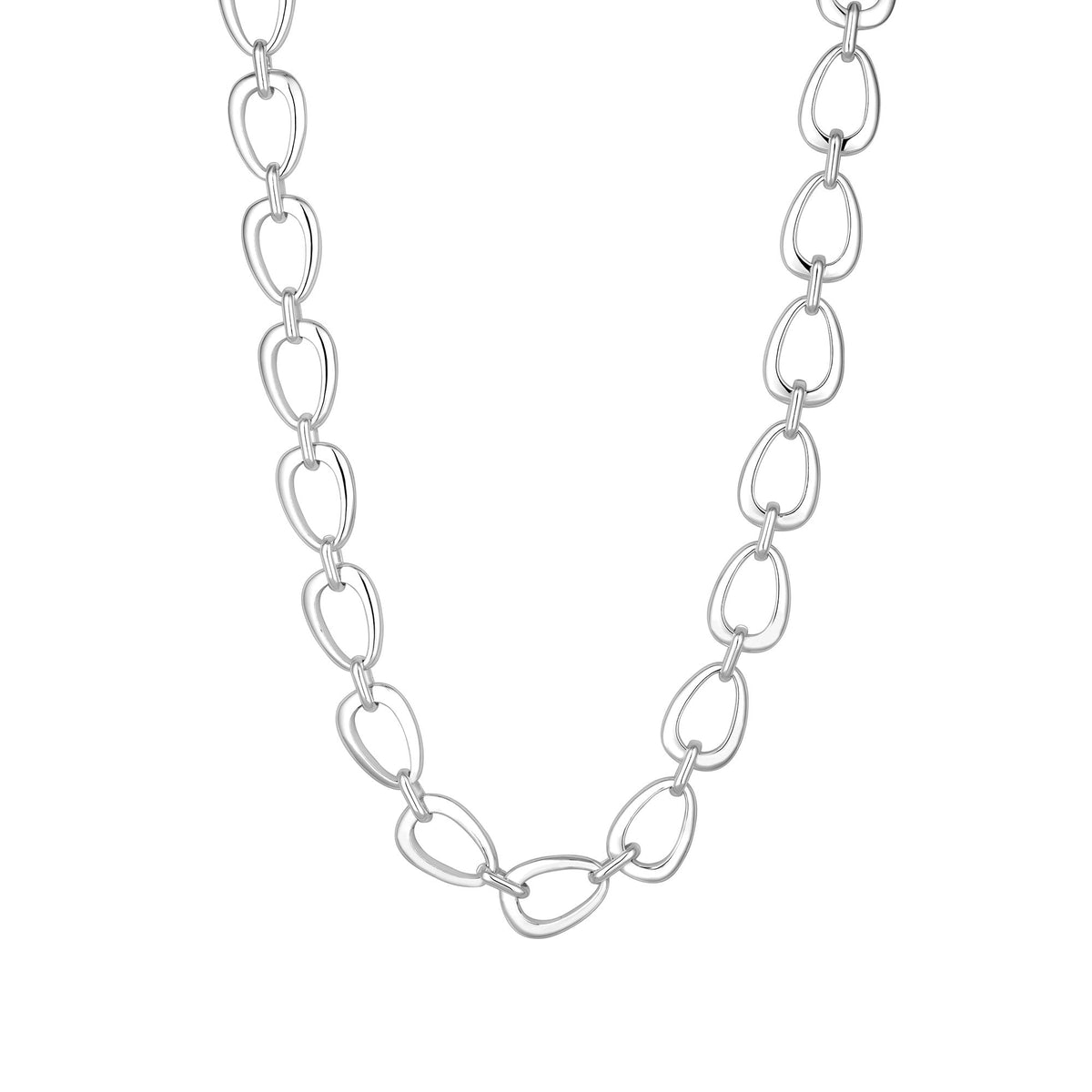 Inicio Recycled Sterling Silver Plated Open Linked Necklace - Gift Pouch