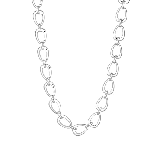 Inicio Recycled Sterling Silver Plated Open Linked Necklace - Gift Pouch