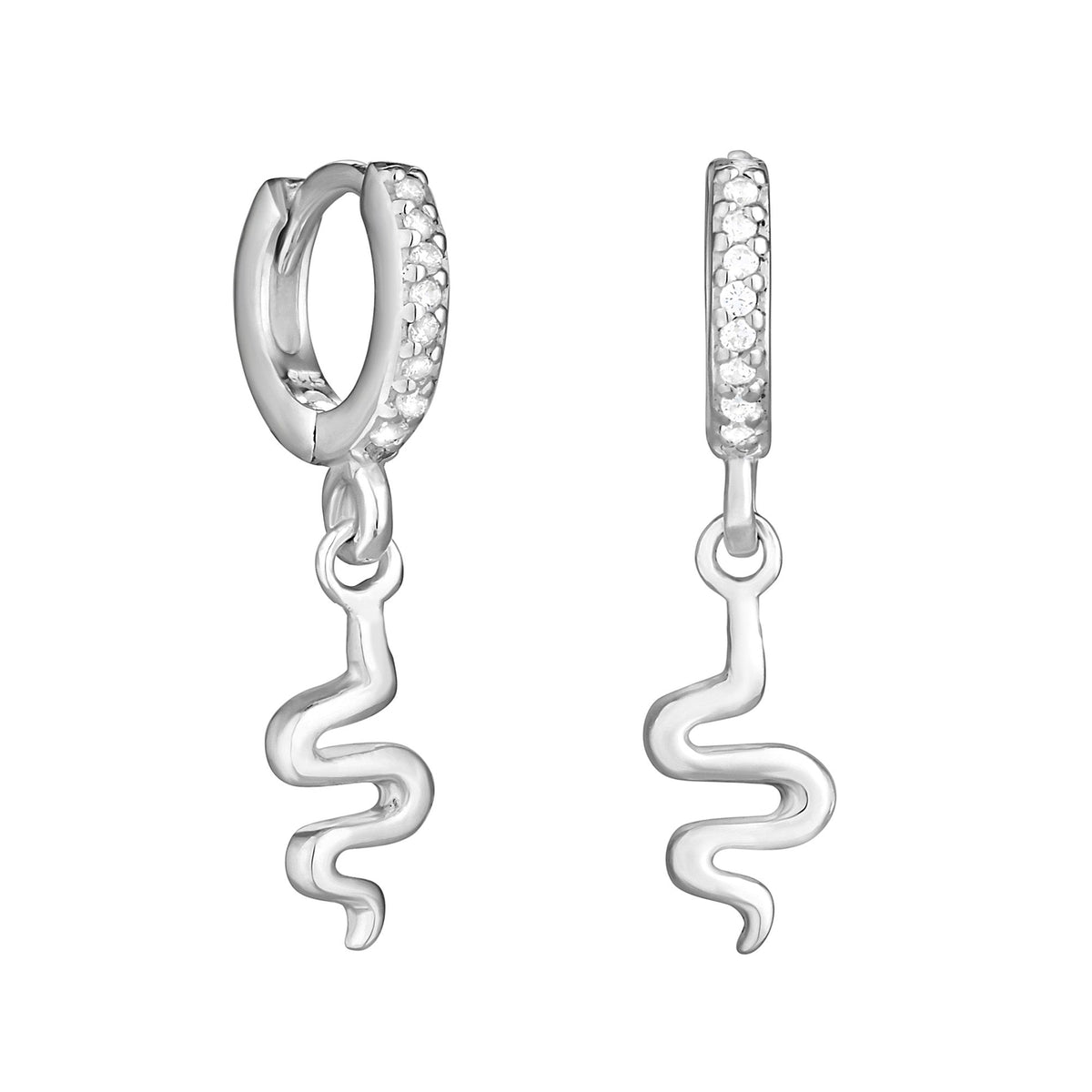 Simply Silver Sterling Silver 925 Serpent Charm Earrings
