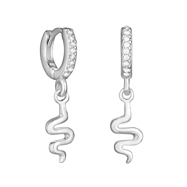 Simply Silver Sterling Silver 925 Serpent Charm Earrings