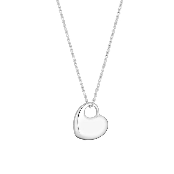 Simply Silver Sterling Silver 925 Polished Heart Pendant Necklace