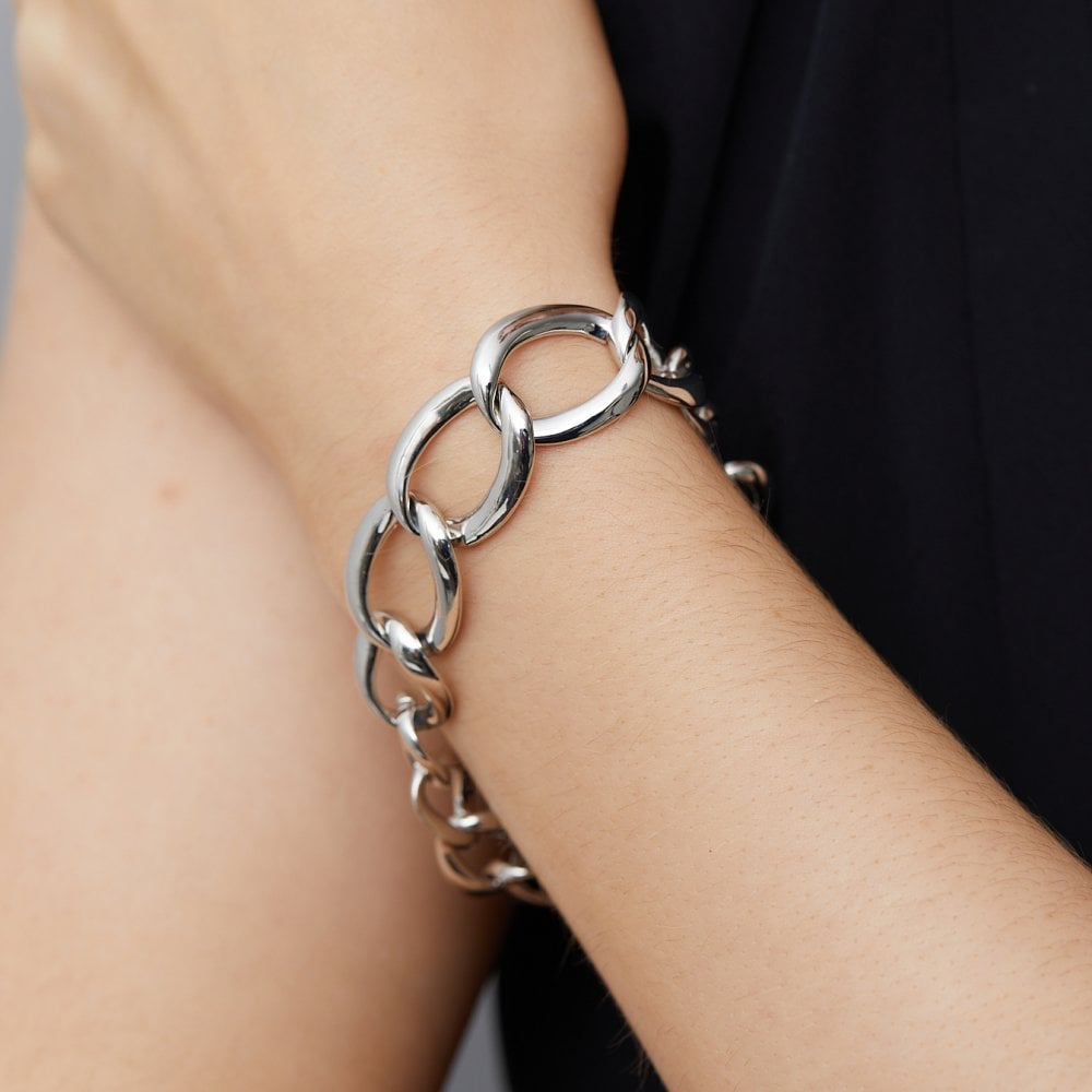 Jon Richard Rhodium Plated Chain Bracelet