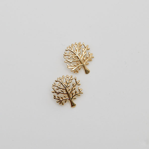 Simply Silver Gold Plated Sterling Silver 925 Tree of Love Stud Earrings
