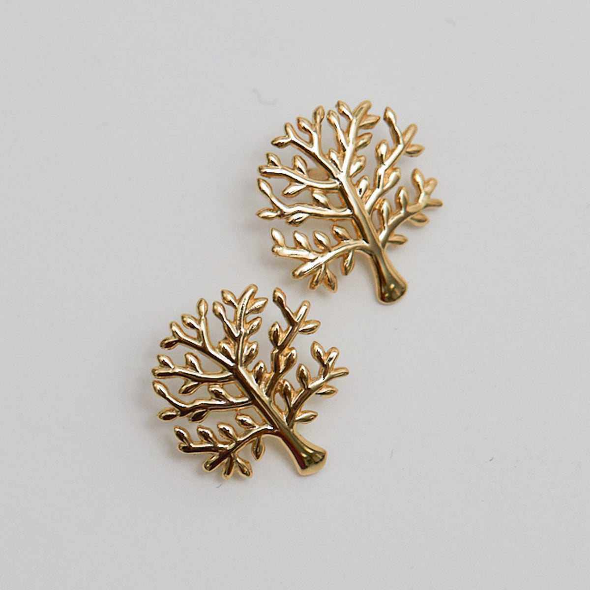 Simply Silver Gold Plated Sterling Silver 925 Tree of Love Stud Earrings