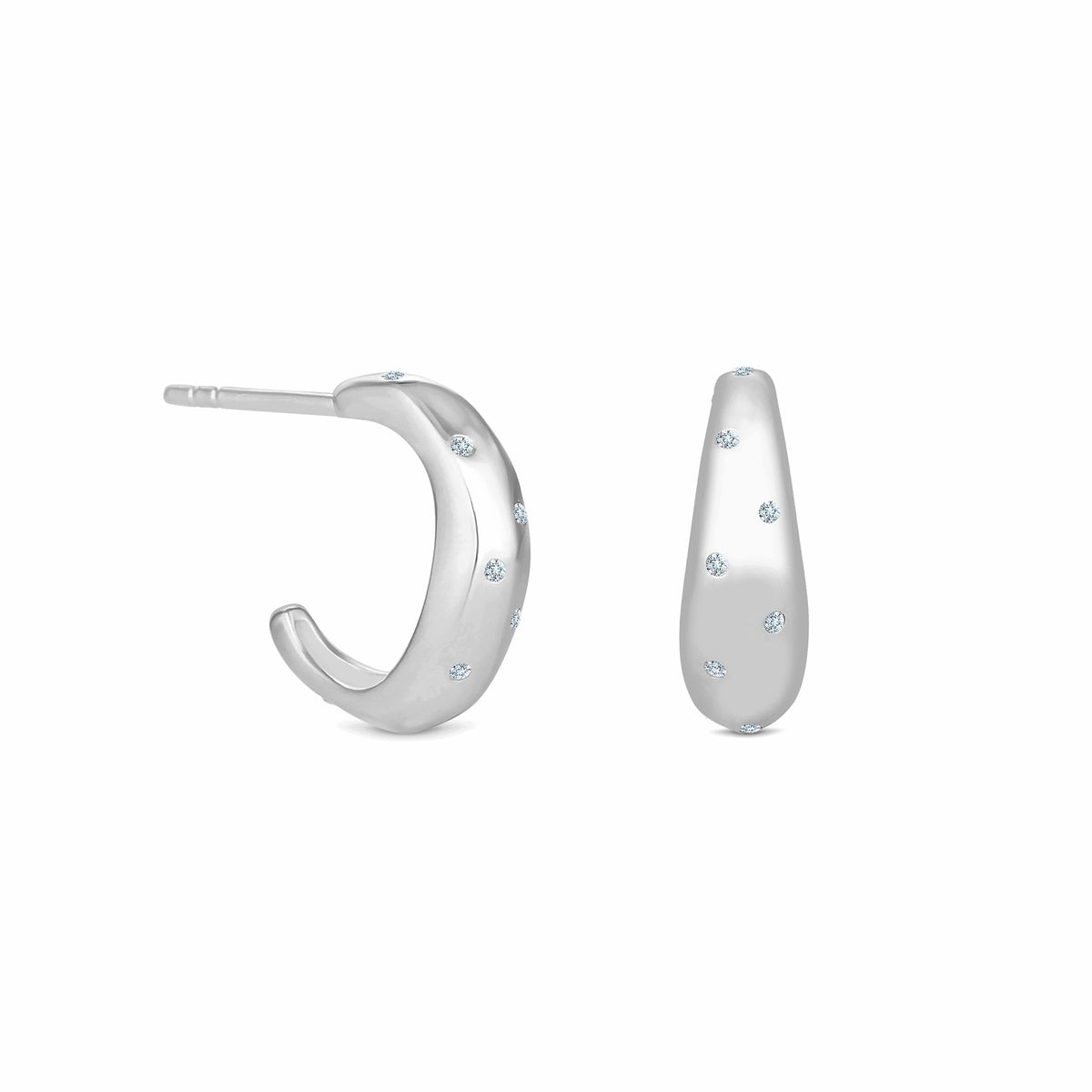 Simply Silver Sterling Silver 925 Multi Stone Hoop Earrings