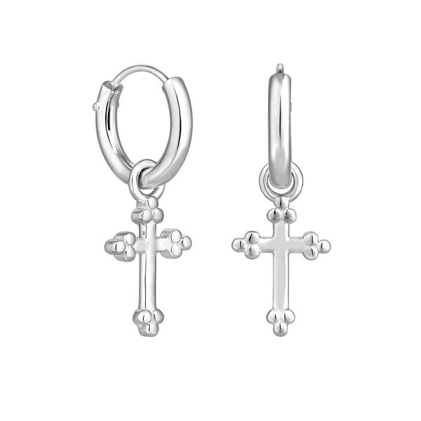 Simply Silver Sterling Silver 925 Charm Cross Earrings