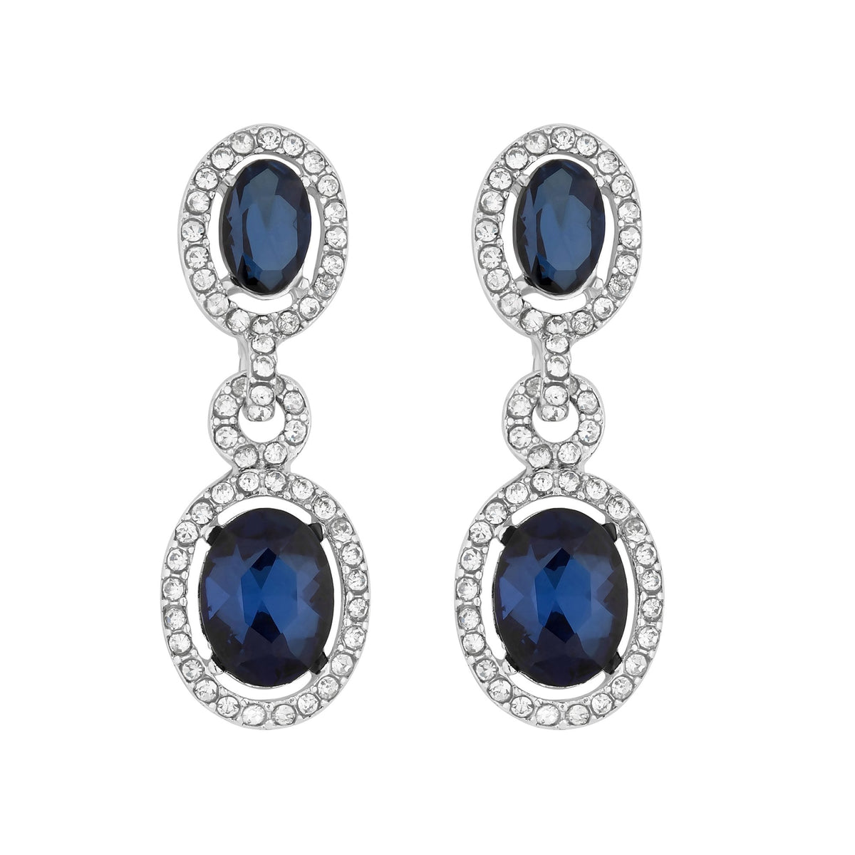 Jon Richard Silver Plated Blue Halo Earrings