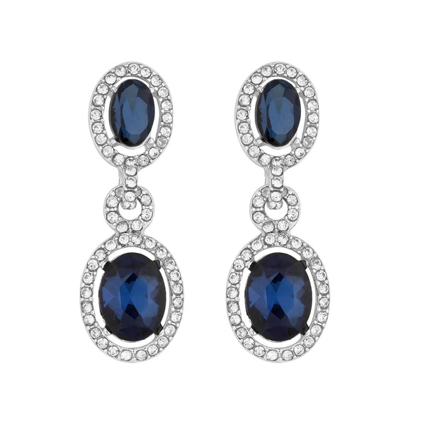 Jon Richard Silver Plated Blue Halo Earrings