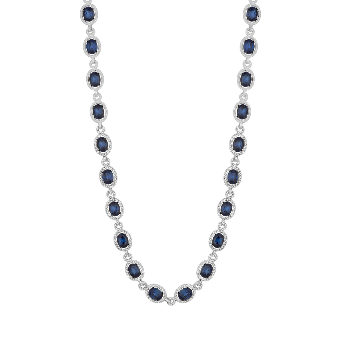 Jon Richard Silver Plated Blue Halo Necklace