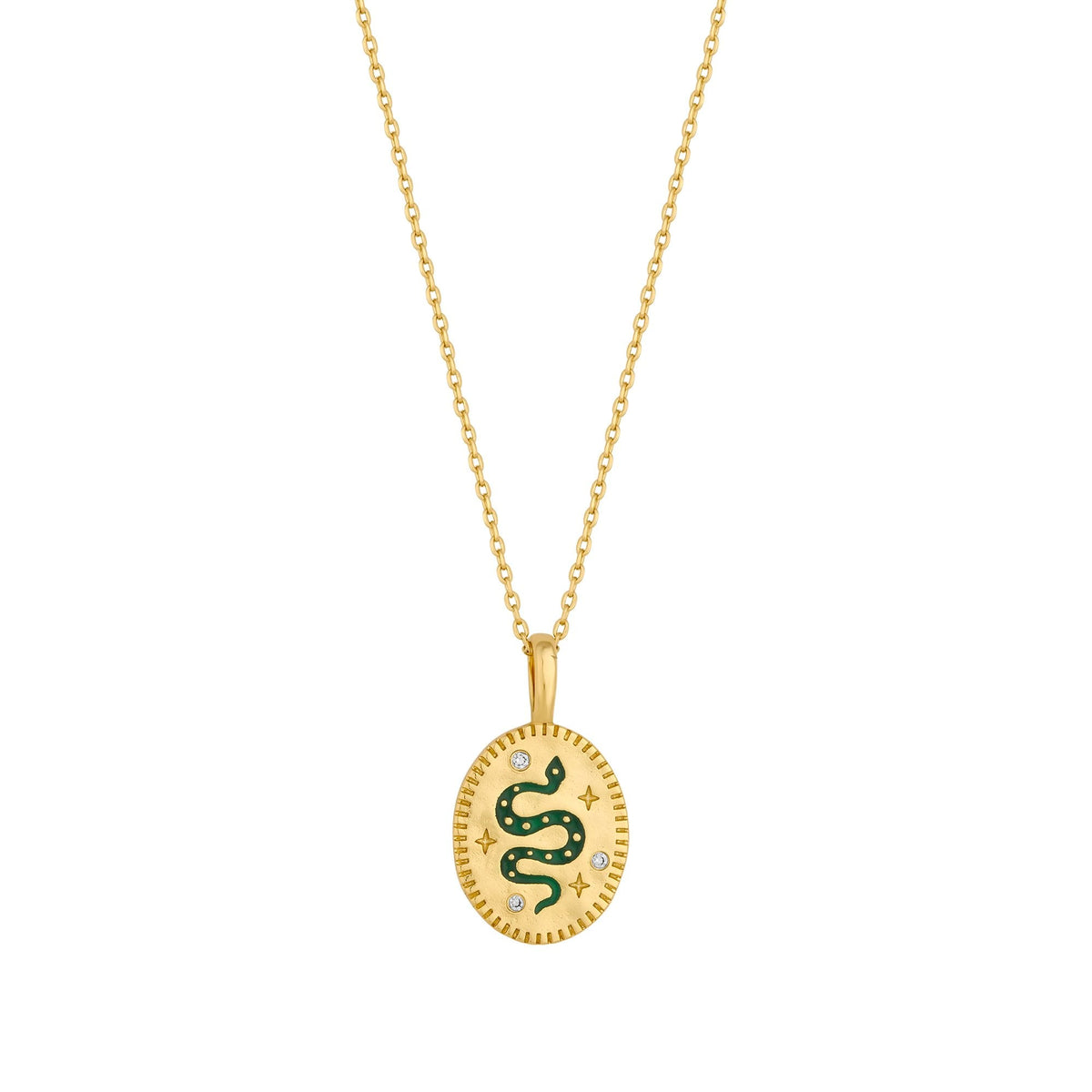 Inicio 14K Real Gold Plated Recycled Serpant Pendant Necklace - Gift Pouch
