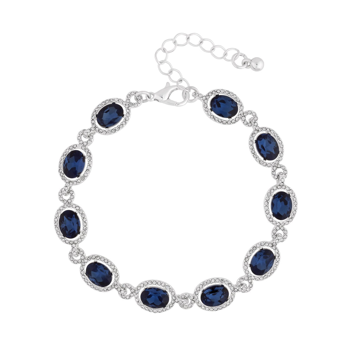 Jon Richard Silver Plated Blue Halo Bracelet