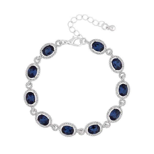 Jon Richard Silver Plated Blue Halo Bracelet