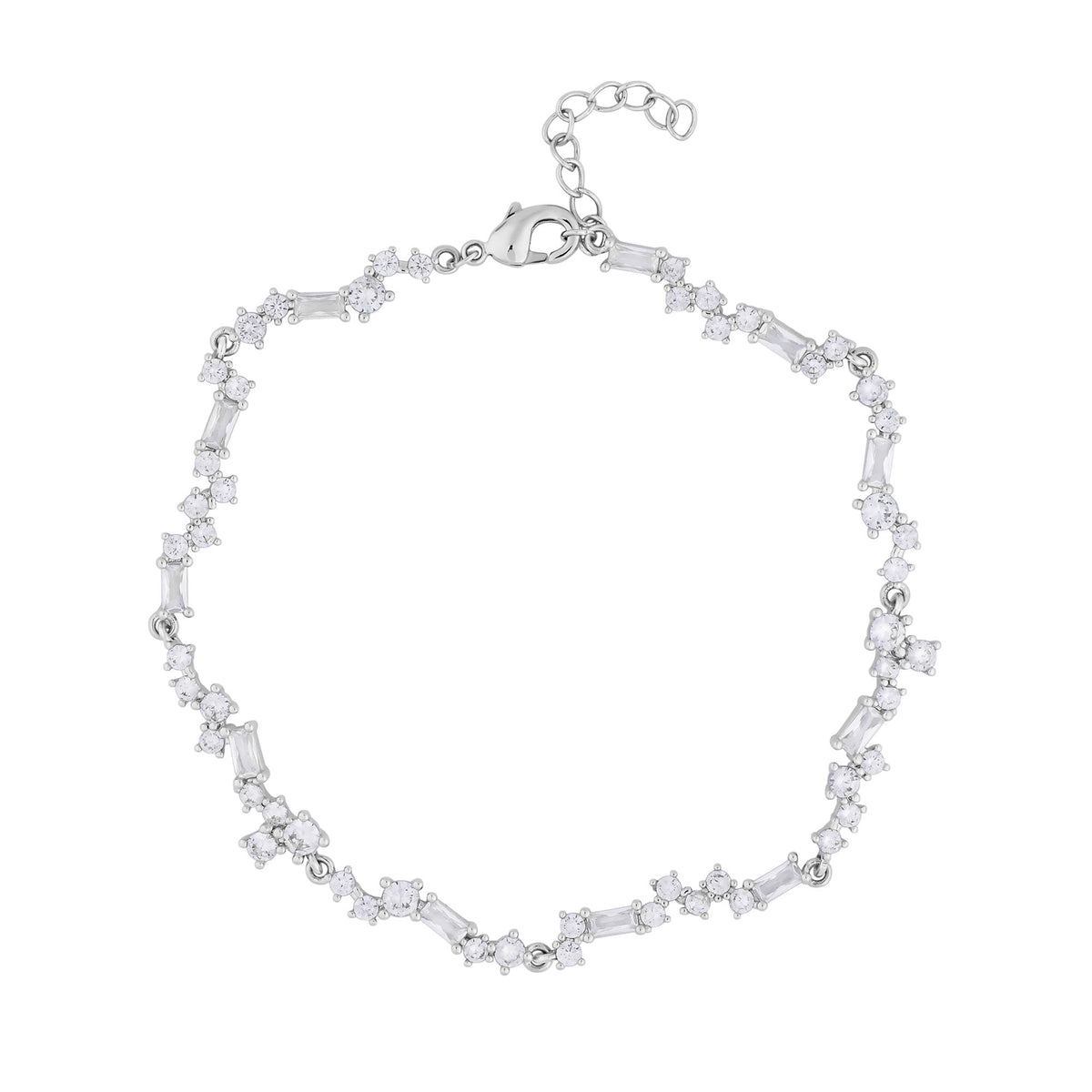 Jon Richard Rhodium Plated Scattered Stone Bracelet