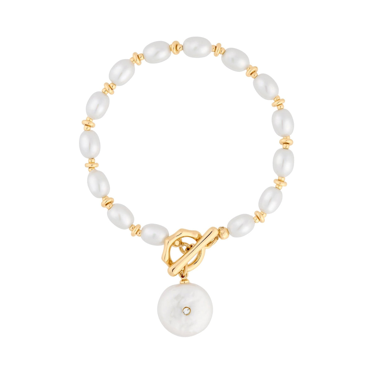 Jon Richard Gold Plated Coin Pearl Bracelet