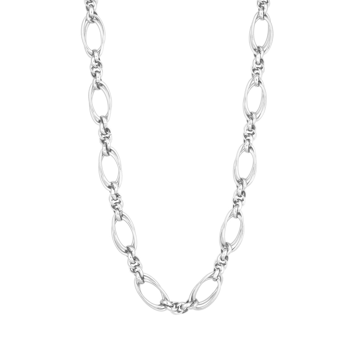 Mood Silver Polished Knot Chain T Bar Necklace