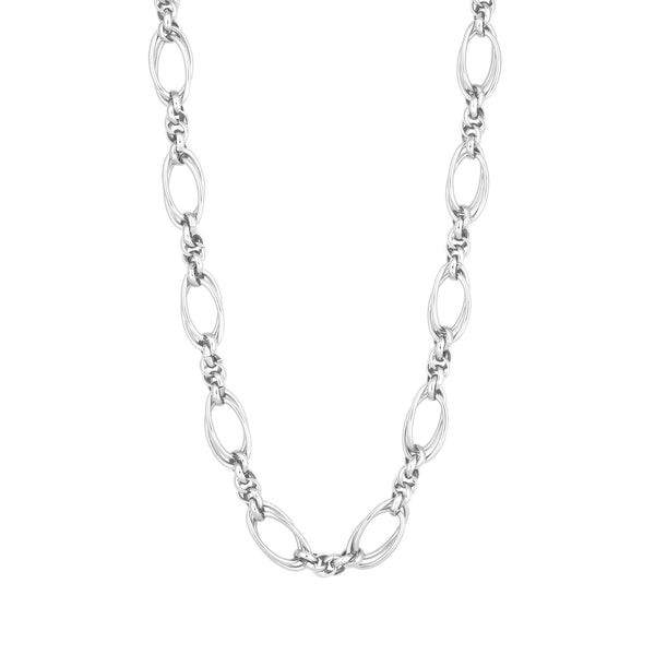 Mood Silver Polished Knot Chain T Bar Necklace