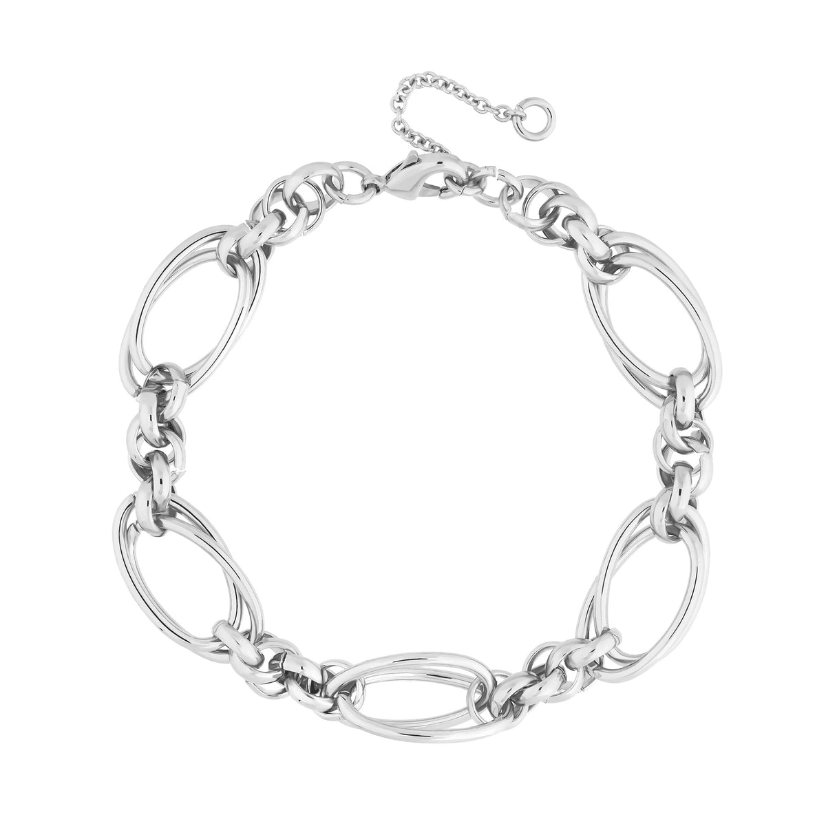 Mood Silver Polished Knot Chain T Bar Bracelet