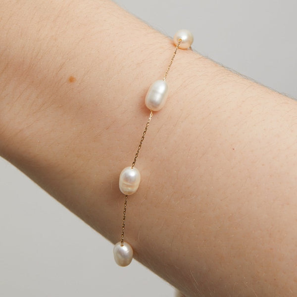 Jon Richard Gold Plated Fine Chain And Freshwater Pearl Bracelet