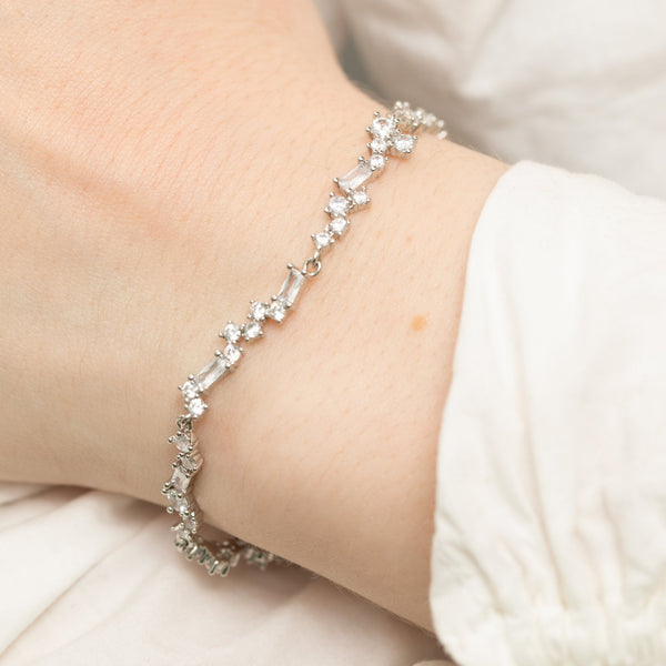 Jon Richard Rhodium Plated Scattered Stone Bracelet