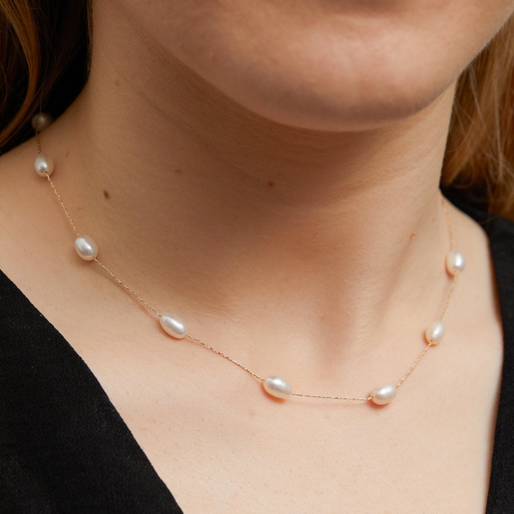 Jon Richard Gold Plated Fine Chain And Freshwater Pearl Necklace