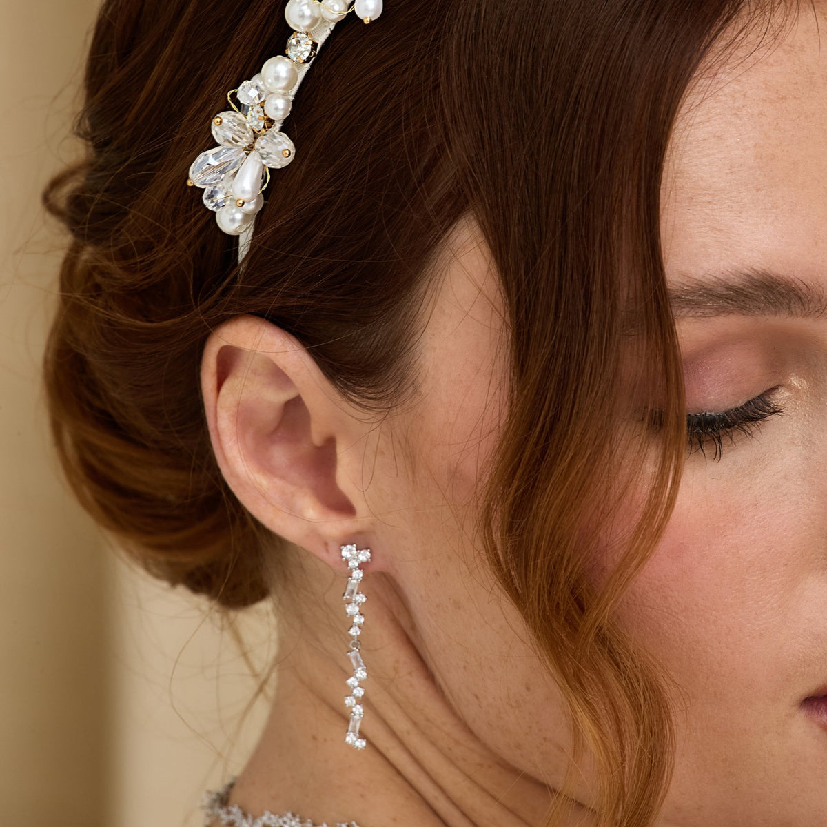 Jon Richard Rhodium Plated Scattered Stone Earrings