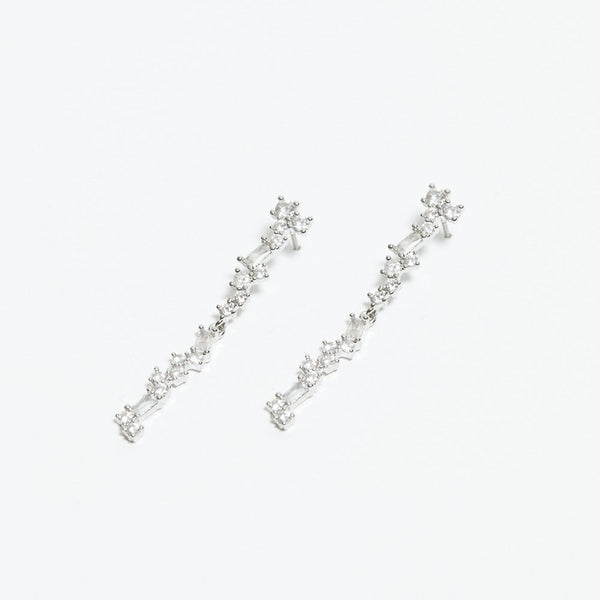 Jon Richard Rhodium Plated Scattered Stone Earrings