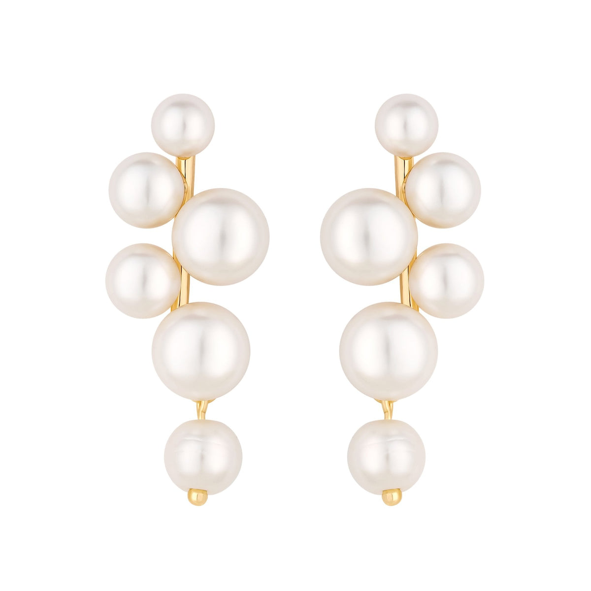 Jon Richard Gold Plated Pearl Stick Cluster Drop Earrings