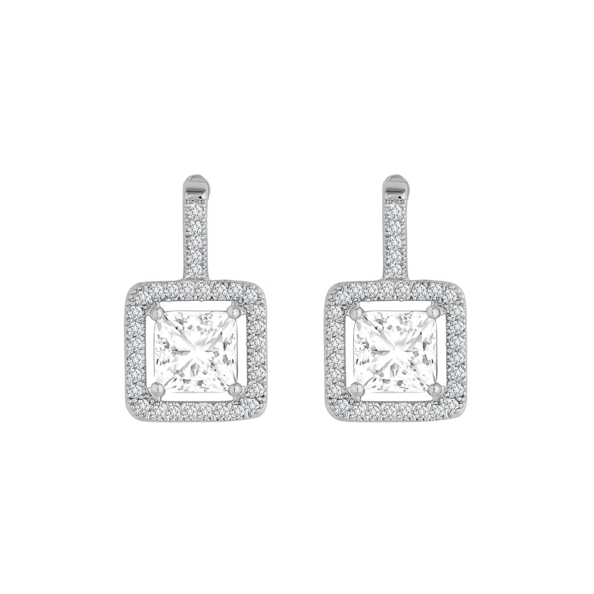 Jon Richard Rhodium Plated Cubic Zirconia Crystal Drop Earrings