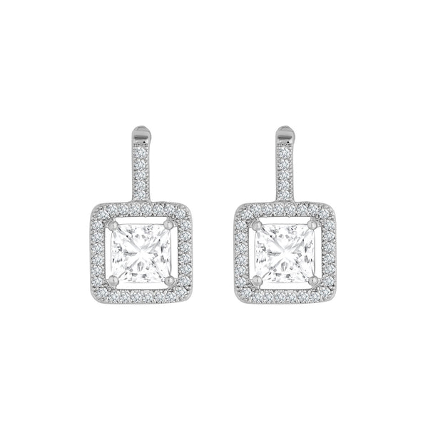 Jon Richard Rhodium Plated Cubic Zirconia Crystal Drop Earrings
