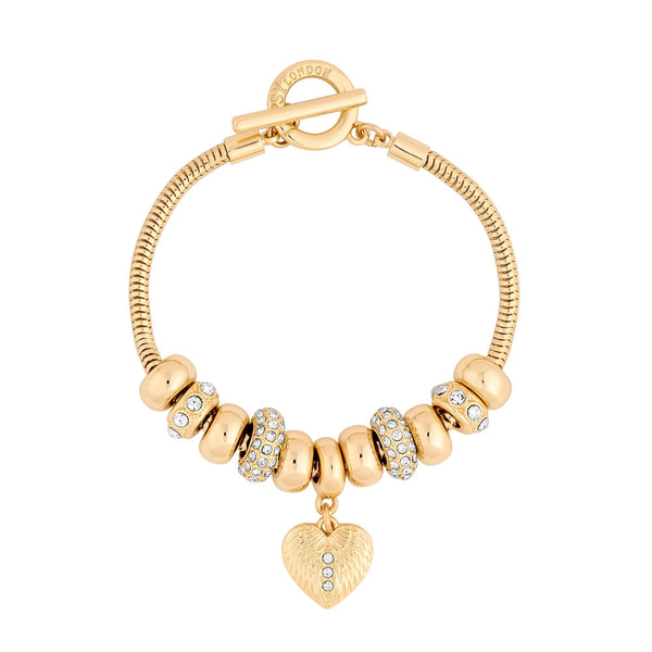 Lipsy Gold T Bar Coin Charm Bracelet - Gift Boxed