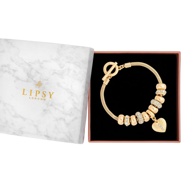 Lipsy Gold T Bar Coin Charm Bracelet - Gift Boxed