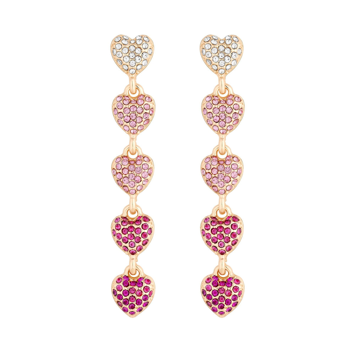 Lipsy Rose Gold Micro Pave Tonal Pink Drop Earrings