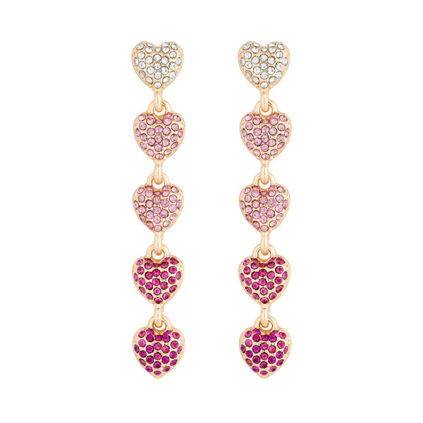 Lipsy Rose Gold Micro Pave Tonal Pink Drop Earrings