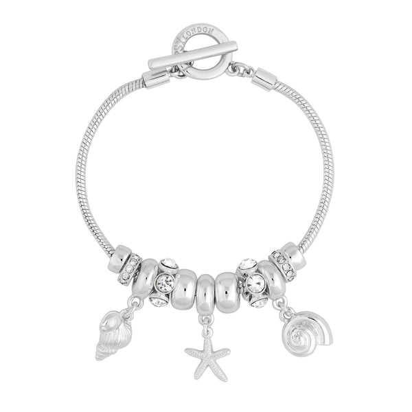 Lipsy Silver Coastal Charm Bracelet - Gift Boxed