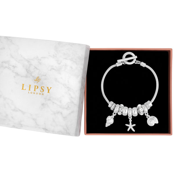 Lipsy Silver Coastal Charm Bracelet - Gift Boxed