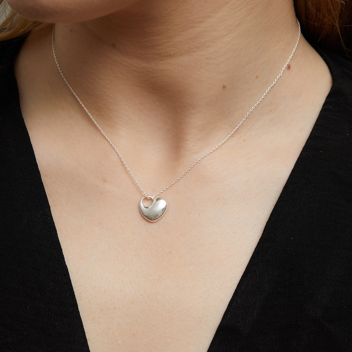 Simply Silver Sterling Silver 925 Polished Heart Pendant Necklace