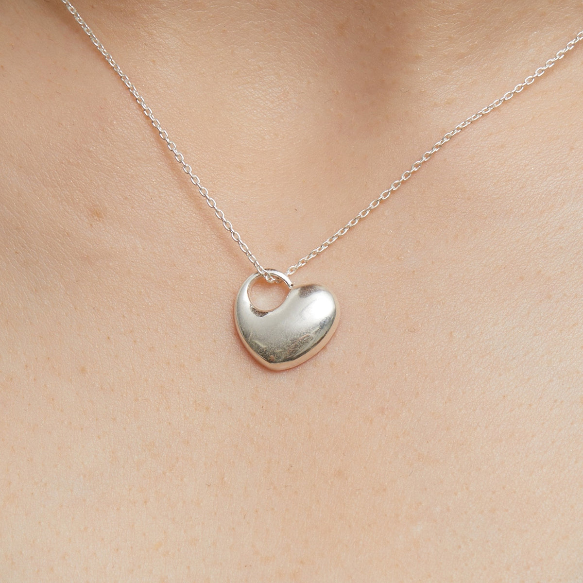 Simply Silver Sterling Silver 925 Polished Heart Pendant Necklace