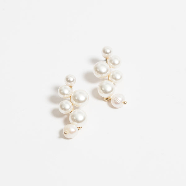 Jon Richard Gold Plated Pearl Stick Cluster Drop Earrings