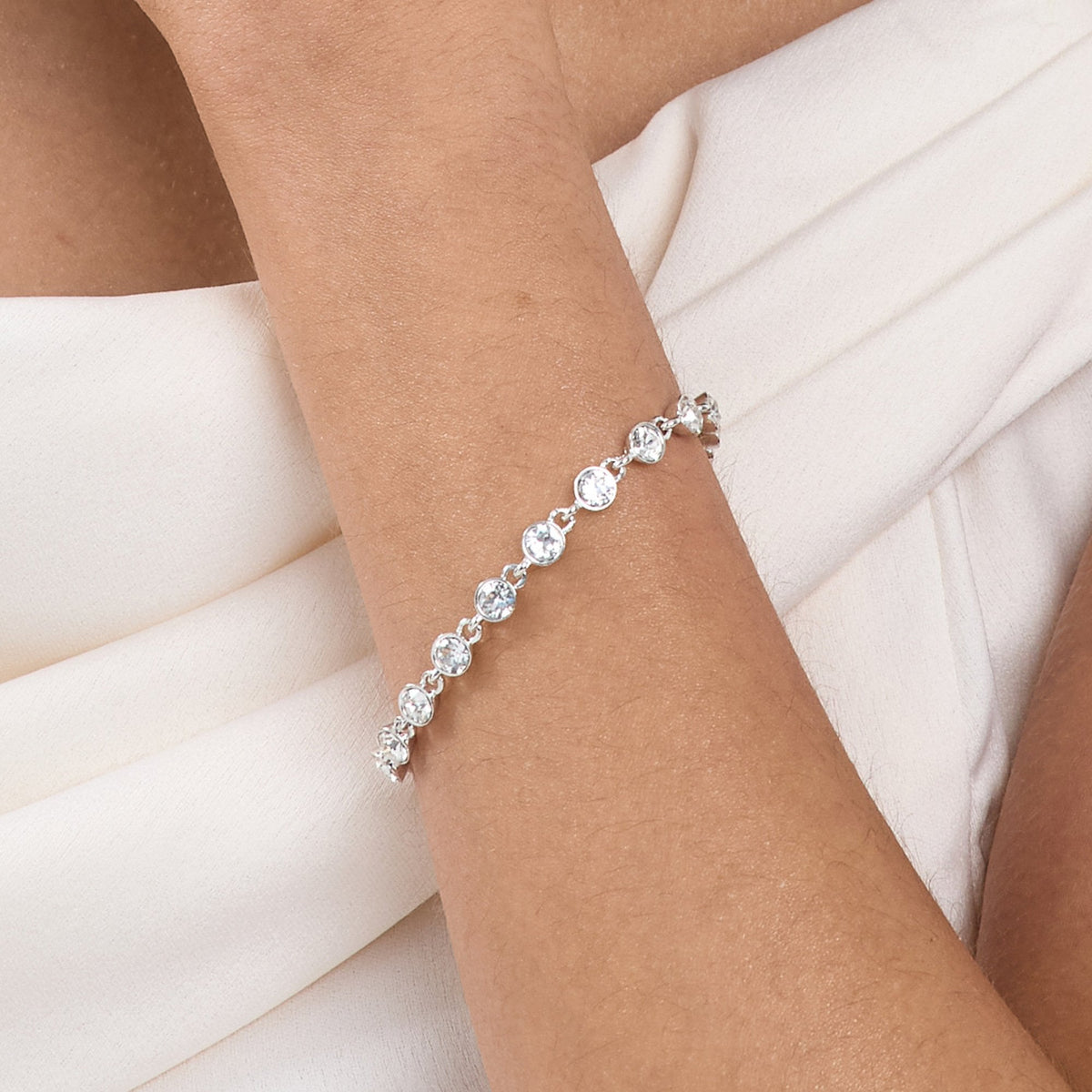 Jon Richard Radiance Collection Silver Plated Tennis Bracelet