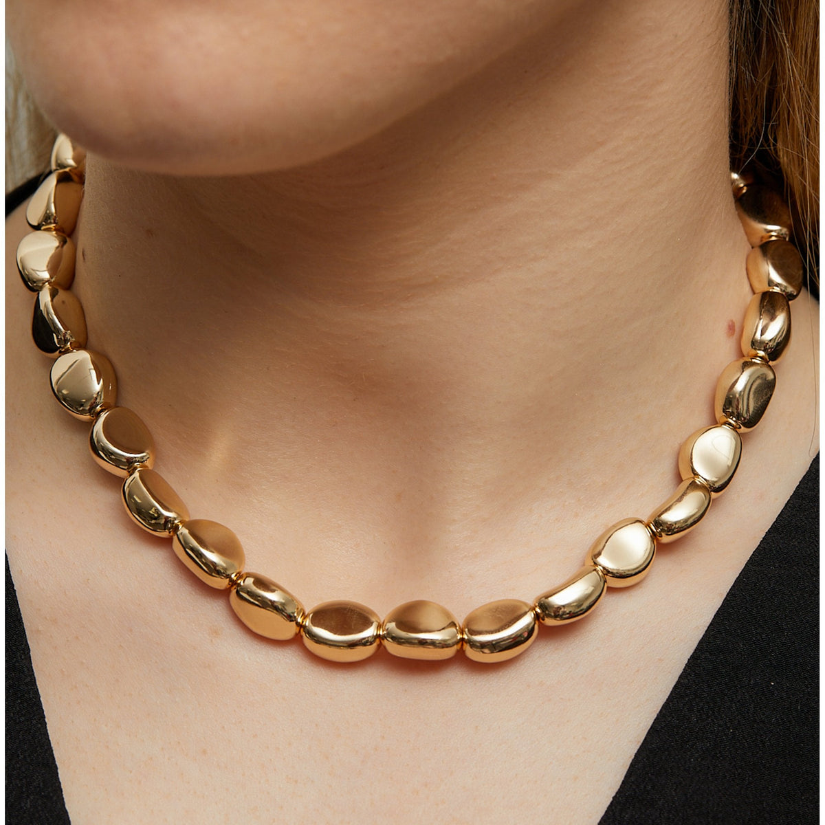 Jon Richard Gold Plated Polished Nugget Allway Necklace