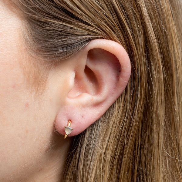 Inicio 14K Real Gold Plated Recycled Rose Quartz Hoop Earrings - Gift Pouch