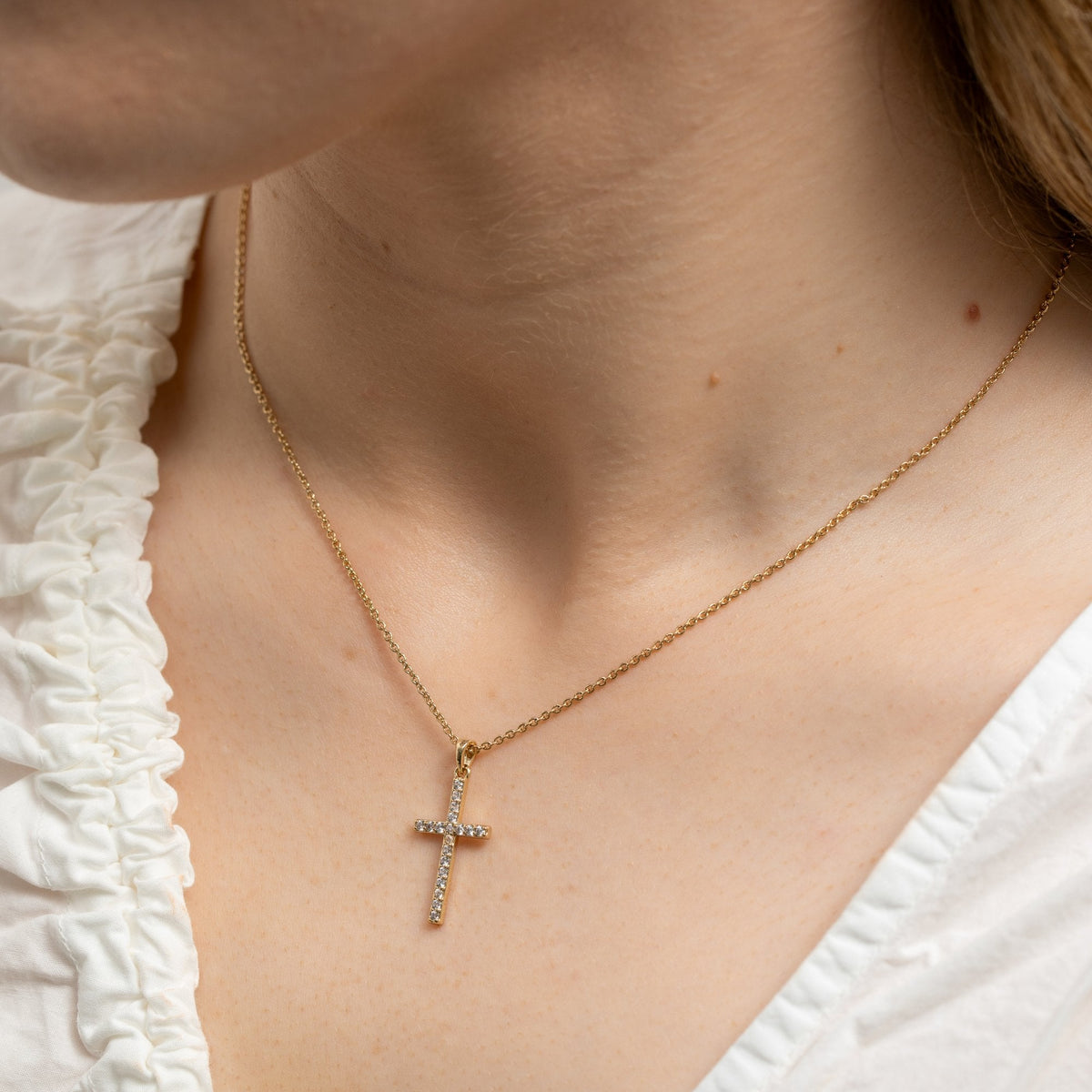Jon Richard Gold Plated Cubic Zirconia Cross Set - Gift Boxed