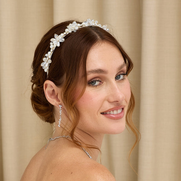Jon Richard Gold Plated Crystal Beaded Floral Headband